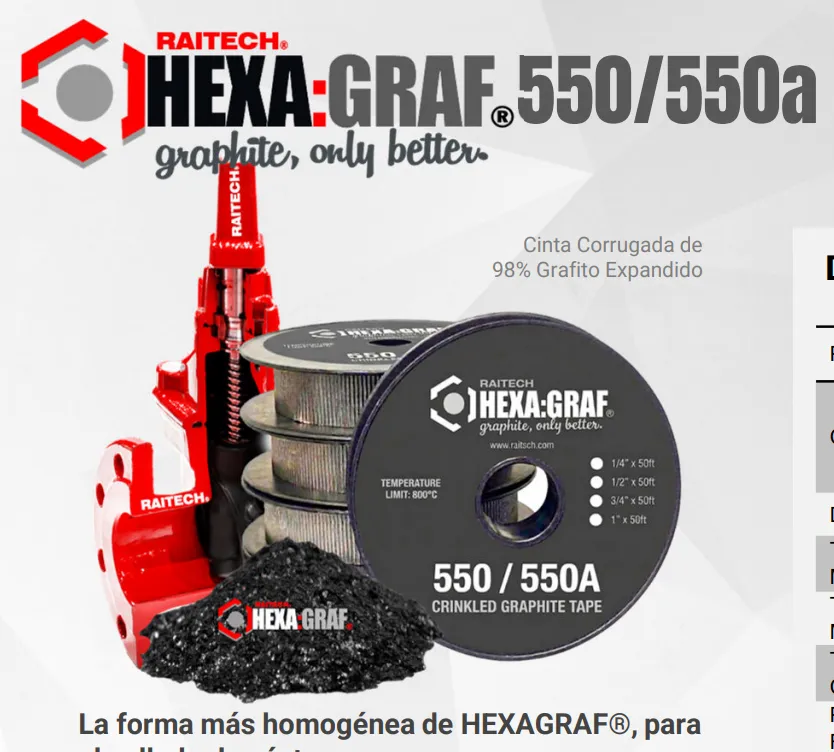 HEXAGRAF 550-550A — Grafito Flexible